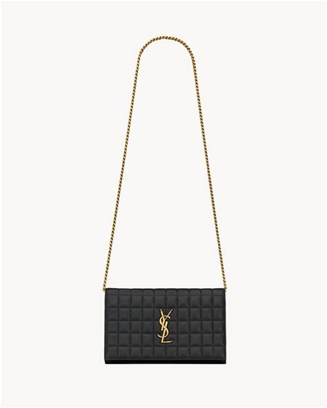 ysl stars wallet on chain with carabin|ysl lambskin wallet.